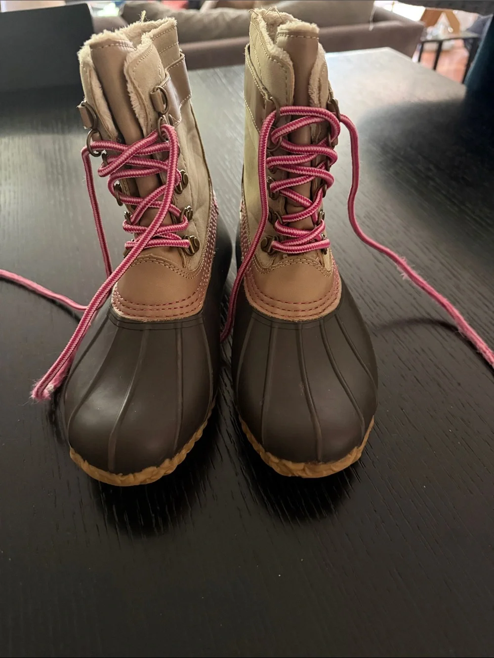 Esprit Kids Tan, Black & Pink Lined Winter Boots